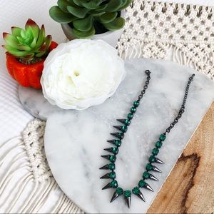 Green Gem Spiked Necklace